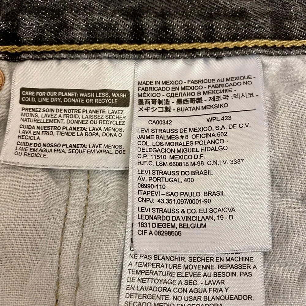 Levis 501XX Mens 46x31 (Measured) Gray Acid Wash Straight Leg Button Fly Jeans